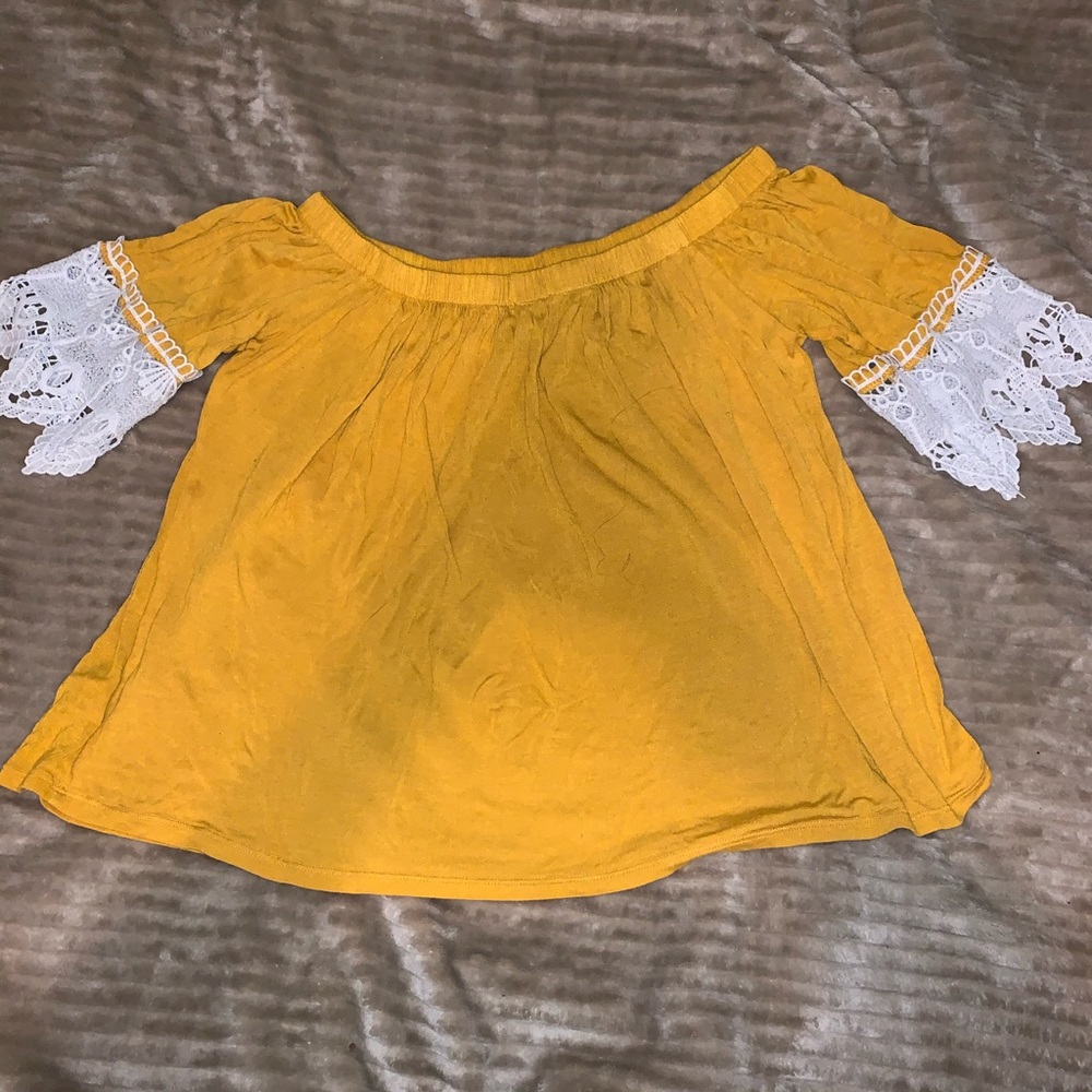 Yellow off the shoulder top